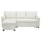 Divano componibile convertibile reversibile con letto estraibile, chaise longue con contenitore nascosto e gambe durevoli