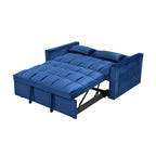 Divanetto Futon Moderno in Velluto con Schienale Reclinabile e Tasche, 2 Posti – Grigio Scuro / Grigio Chiaro / Blu / Nero