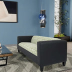 Divano a 3 posti in stile Mid-Century Modern, similpelle, struttura in legno massello, imbottito