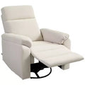 HOMCOM Swivel Rocker Recliner Chair, Wide Rocking Sofa with Pocket Spring, Footrest, Fabric Overstuffed Reclining Chair, Quick Assembly
