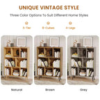 Scaffale Decorativo da 31,5 Pollici, Libreria, Scaffale Contenitore a 3 Ripiani e 8 Moduli con 4 Gambe in Legno Massello