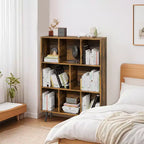 Scaffale Decorativo da 31,5 Pollici, Libreria, Scaffale Contenitore a 3 Ripiani e 8 Moduli con 4 Gambe in Legno Massello
