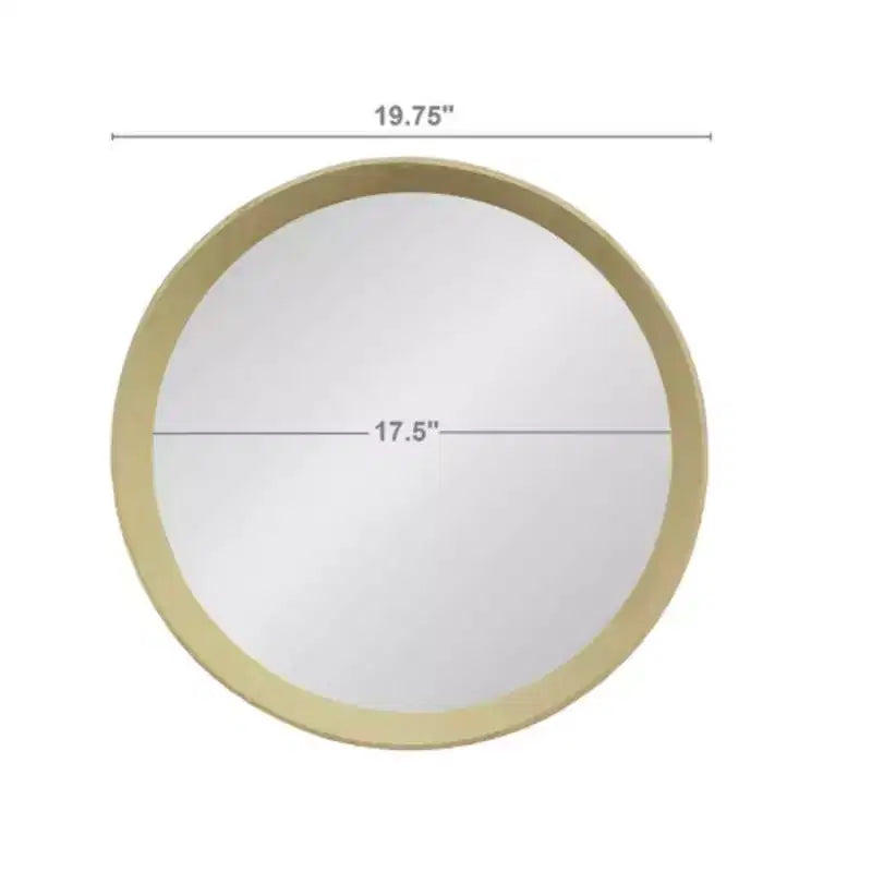 Specchio da Parete D20x1.5 in Legno di Mango, Stile Arredamento Transizionale con Cornice in Solido Legno di Mango, per Bagno