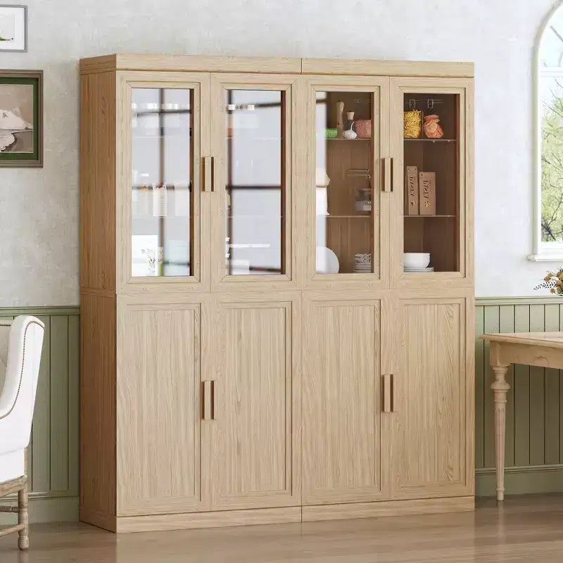 Dispensa alta - Mobile contenitore con ante in vetro per cucina, sala da pranzo