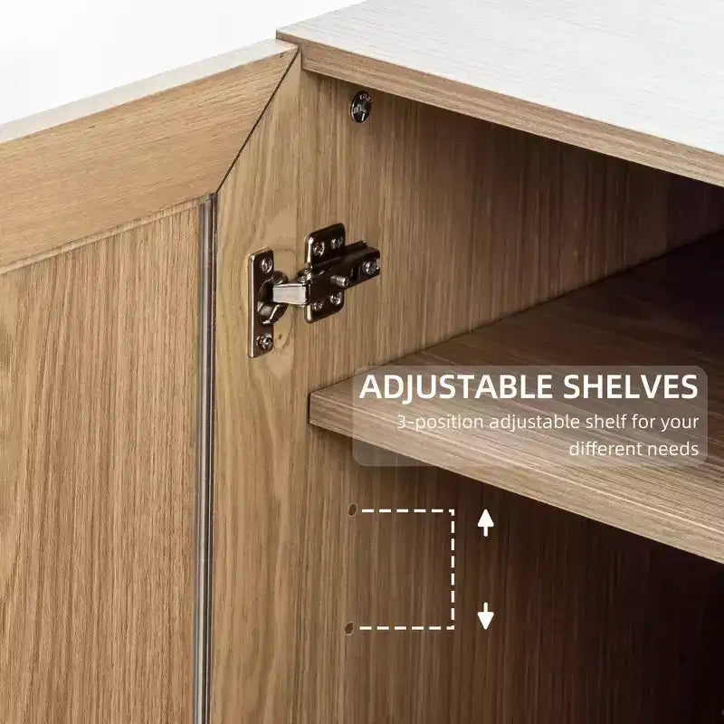 Dispensa alta - Mobile contenitore con ante in vetro per cucina, sala da pranzo