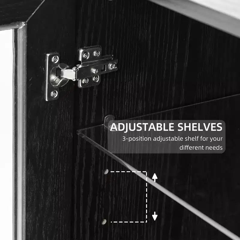 Dispensa alta - Mobile contenitore con ante in vetro per cucina, sala da pranzo