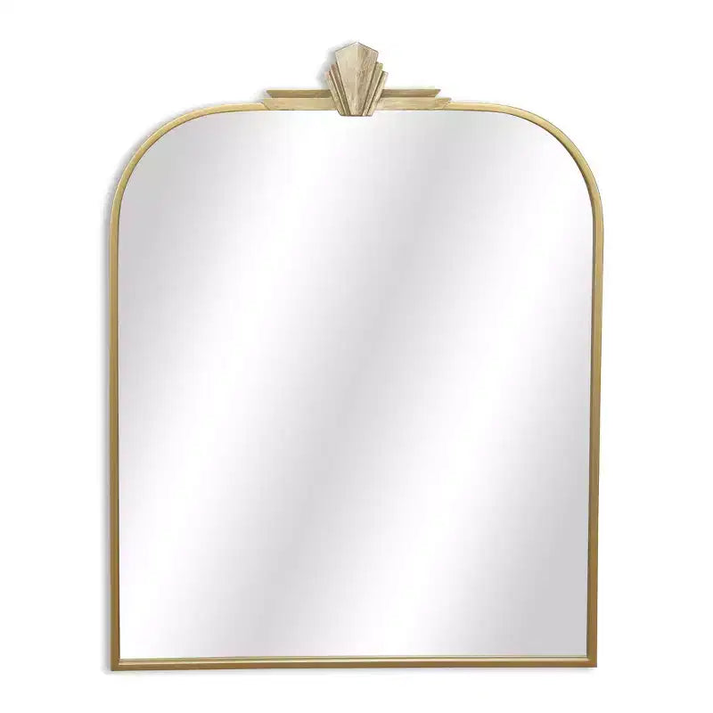 HomeRoots 31 Gold Metal Art Deco Arch Accent Mirror
