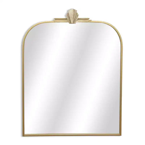 HomeRoots 31 Gold Metal Art Deco Arch Accent Mirror