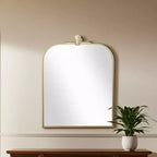 Specchio decorativo ad arco art déco in metallo dorato 31