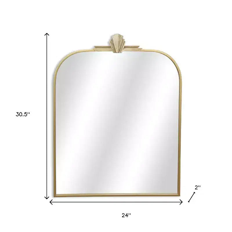 Specchio decorativo ad arco art déco in metallo dorato 31