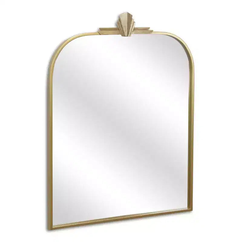 Specchio decorativo ad arco art déco in metallo dorato 31