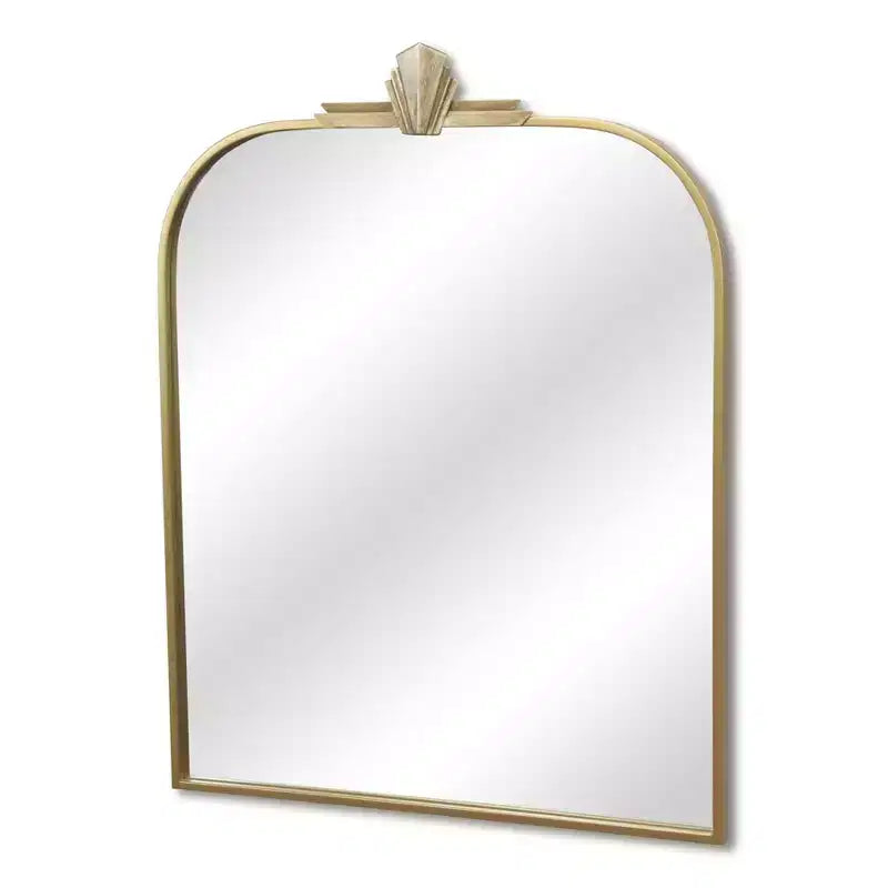 Specchio decorativo ad arco art déco in metallo dorato 31
