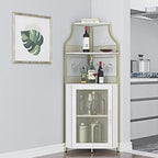 Porta-bottiglie angolare, scaffale a 5 ripiani con portabottiglie rimovibile, mobile bar con porta-bicchieri, piccolo mobiletto per sala da pranzo e credenza con anta a rete