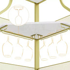 Porta-bottiglie angolare, scaffale a 5 ripiani con portabottiglie rimovibile, mobile bar con porta-bicchieri, piccolo mobiletto per sala da pranzo e credenza con anta a rete