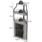 Porta-bottiglie angolare, scaffale a 5 ripiani con portabottiglie rimovibile, mobile bar con porta-bicchieri, piccolo mobiletto per sala da pranzo e credenza con anta a rete