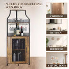 Porta-bottiglie angolare, scaffale a 5 ripiani con portabottiglie rimovibile, mobile bar con porta-bicchieri, piccolo mobiletto per sala da pranzo e credenza con anta a rete