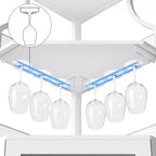 Porta-bottiglie angolare, scaffale a 5 ripiani con portabottiglie rimovibile, mobile bar con porta-bicchieri, piccolo mobiletto per sala da pranzo e credenza con anta a rete