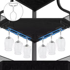Porta-bottiglie angolare, scaffale a 5 ripiani con portabottiglie rimovibile, mobile bar con porta-bicchieri, piccolo mobiletto per sala da pranzo e credenza con anta a rete