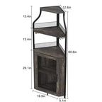 Porta-bottiglie angolare, scaffale a 5 ripiani con portabottiglie rimovibile, mobile bar con porta-bicchieri, piccolo mobiletto per sala da pranzo e credenza con anta a rete