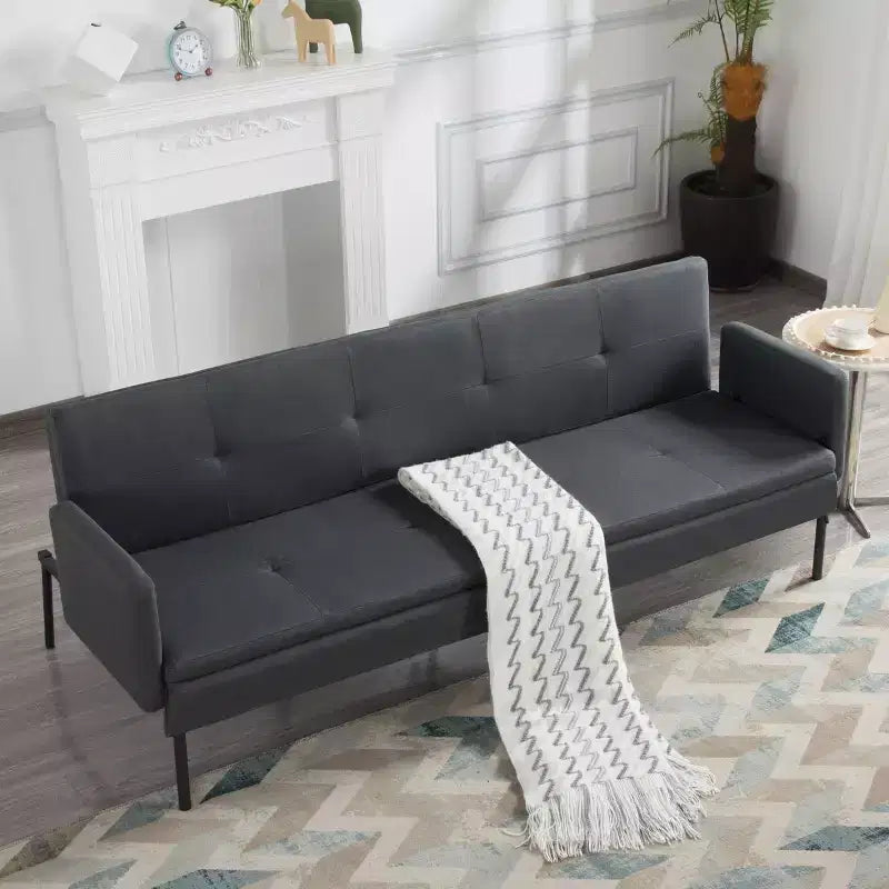 Divano letto futon convertibile da 190 cm con schienale regolabile in 5 posizioni