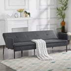 Divano letto futon convertibile da 190 cm con schienale regolabile in 5 posizioni