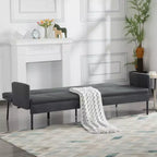 Divano letto futon convertibile da 190 cm con schienale regolabile in 5 posizioni
