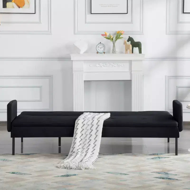 Divano letto futon convertibile da 190 cm con schienale regolabile in 5 posizioni