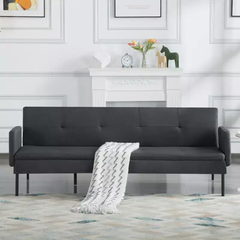 Divano letto futon convertibile da 190 cm con schienale regolabile in 5 posizioni