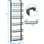 Organizzatore dispensa a 6 livelli da appendere alla porta, scaffale organizer e portaoggetti da appendere alla porta della dispensa, portaspezie da appendere per armadietto (Nero)