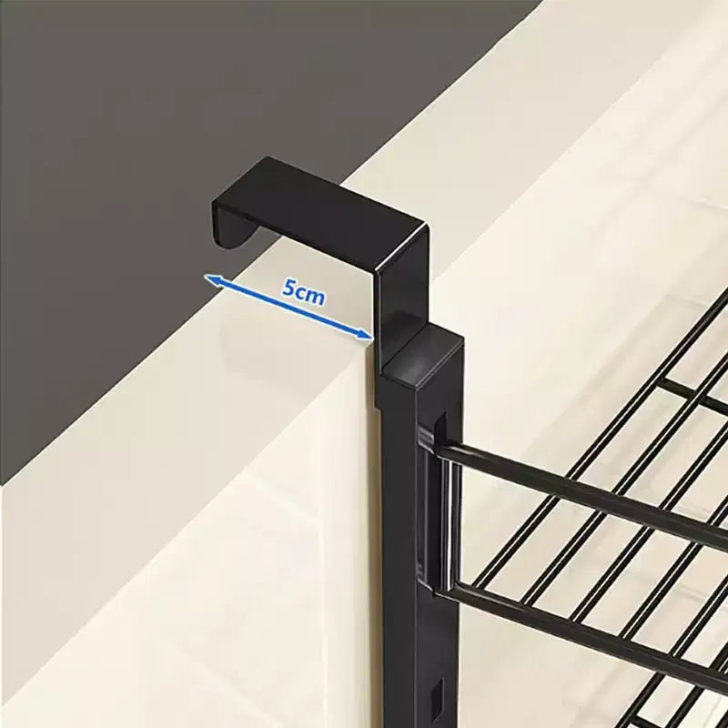 Organizzatore dispensa a 6 livelli da appendere alla porta, scaffale organizer e portaoggetti da appendere alla porta della dispensa, portaspezie da appendere per armadietto (Nero)