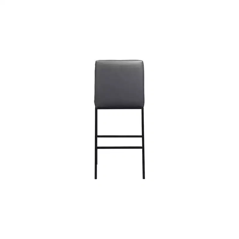 Sgabello in ecopelle grigia, set da 2