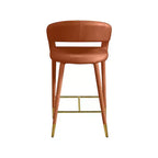 Sgabello in Velluto Cognac