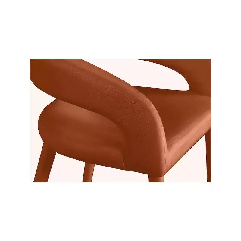 Sgabello in Velluto Cognac