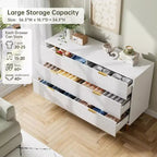 Cassettiera moderna a 6 cassetti per camera da letto con maniglie dorate e cassetti grandi, comò doppio in legno e organizer contenitore