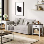 Comodino con cassetto e 2 ripiani, tavolino versatile per camera da letto, soggiorno, dormitorio e piccoli spazi