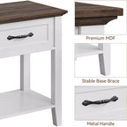 Comodino con cassetto e 2 ripiani, tavolino versatile per camera da letto, soggiorno, dormitorio e piccoli spazi