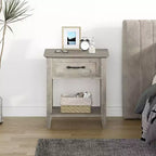 Comodino con cassetto e 2 ripiani, tavolino versatile per camera da letto, soggiorno, dormitorio e piccoli spazi