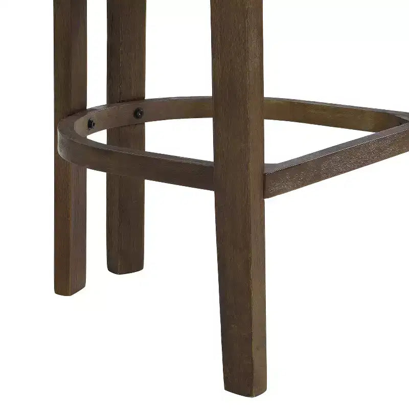 Sgabello da bar imbottito in legno di gomma con schienale aperto curvo (Set di 2)