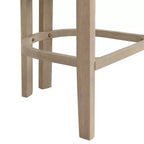 Sgabello da bar imbottito in legno di gomma con schienale aperto curvo (Set di 2)