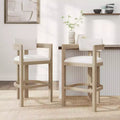 Christopher Knight Home Peyton Rubberwood Upholstered Bar Stool with Curved Open Back (Set of 2)