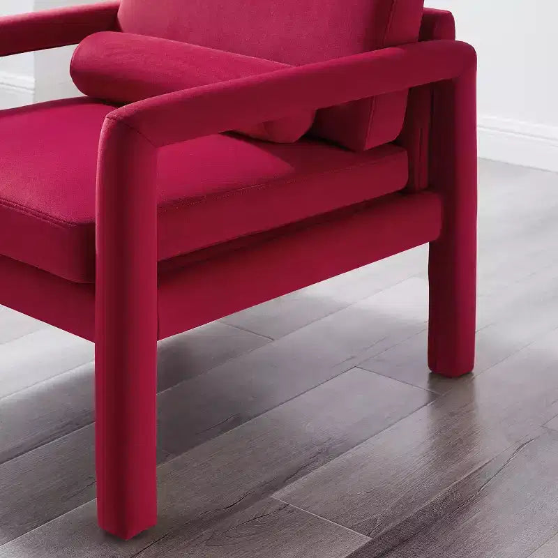 Poltrona accent in velluto, Poltrona moderna per soggiorno, Elegante divano singolo imbottito