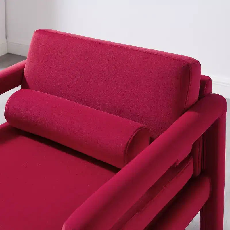 Poltrona accent in velluto, Poltrona moderna per soggiorno, Elegante divano singolo imbottito