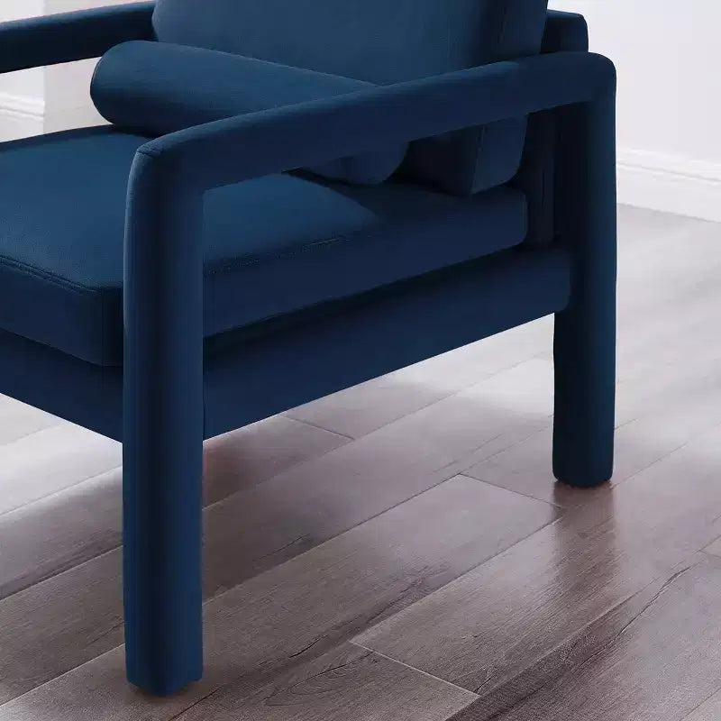 Poltrona accent in velluto, Poltrona moderna per soggiorno, Elegante divano singolo imbottito