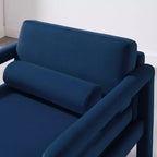 Poltrona accent in velluto, Poltrona moderna per soggiorno, Elegante divano singolo imbottito