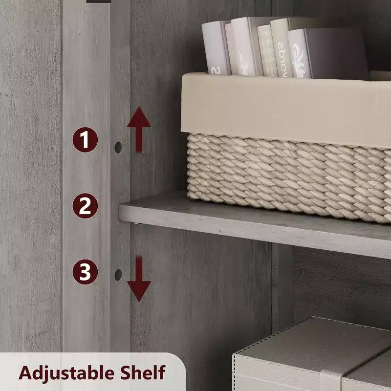 Mobiletto da bagno, mobiletto indipendente per la biancheria con ante e ripiani, mobiletto da cucina in legno, per soggiorno,
