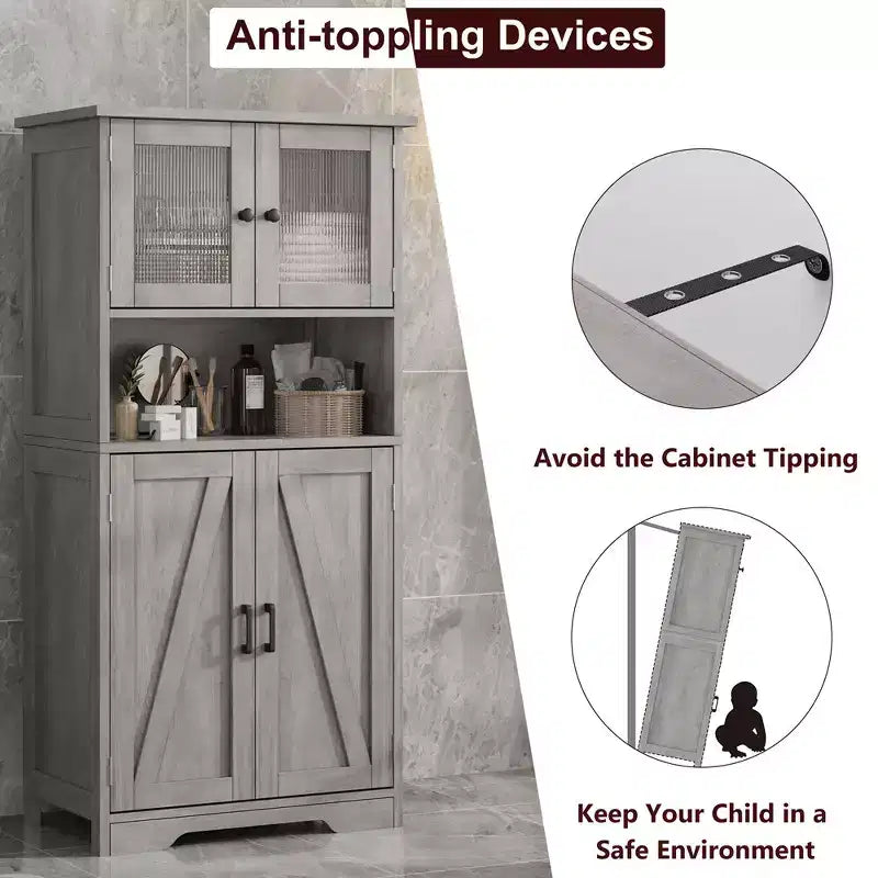 Mobiletto da bagno, mobiletto indipendente per la biancheria con ante e ripiani, mobiletto da cucina in legno, per soggiorno,