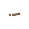 Meridian Furniture,Pavilion Cream Boucle Fabric Bench