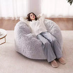 Sacco Pouf Letto, Sedia Convertibile da Sacco Pouf a Divano o Materasso, Letto con Sacco Pouf con Rivestimento Lavabile per Adulti, Grigio (misura Queen)