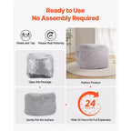 Sacco Pouf Letto, Sedia Convertibile da Sacco Pouf a Divano o Materasso, Letto con Sacco Pouf con Rivestimento Lavabile per Adulti, Grigio (misura Queen)