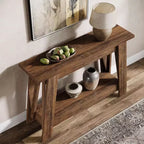 41.3 Tavolo Console in Legno, Tavolo da Ingresso a 2 Livelli con Ripiano, Tavolo da Divano Dietro al Divano per Soggiorno, Corridoio, Ingresso
